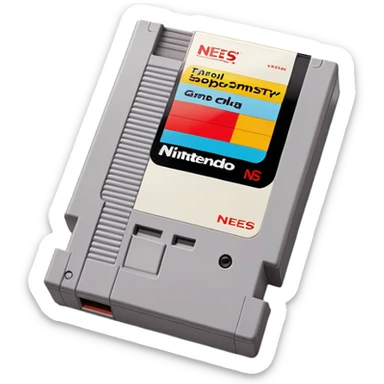 A classic Nintendo NES game cartridge with a colorful label sticker