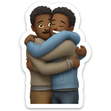 two friends hugging sticker