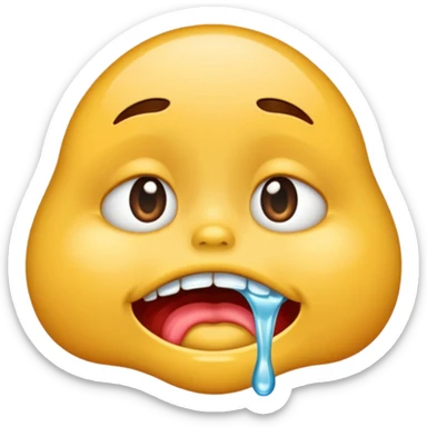 drooling saliva and spit dripping out of mouth only sticker