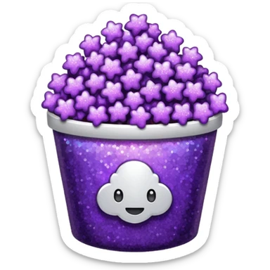 Glitter purple popcorn sticker