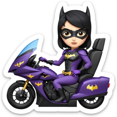 I:16 scale racing sexy fitted Batgirl’s buxom attractively armored midnight-colored tight outfit tv series style dark knight stealthy accurate sporty safe plush deluxe off-road pursuit drifting prototype car (black hair, riding in car seat) rally vehicle  sticker