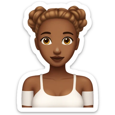 Caramel skin girl clean girl aesthetic skincare sticker