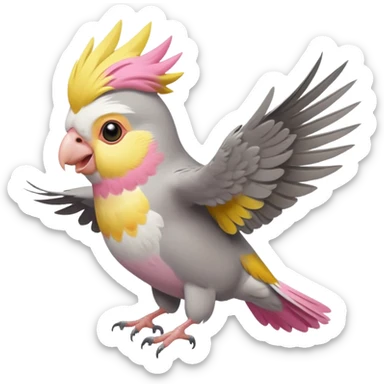 cockatiel flying happy sticker