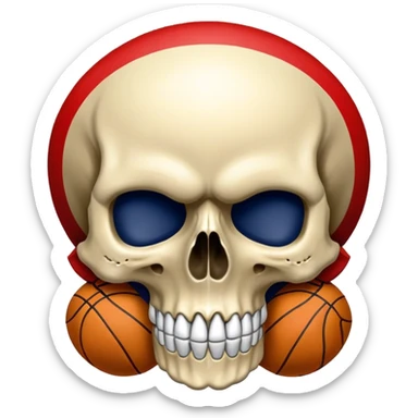 skull colored in New Orleans Pelicans basketball team colors - navy blue, gold, and red sticker