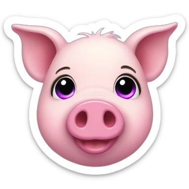 A little pig with purple fur sticker