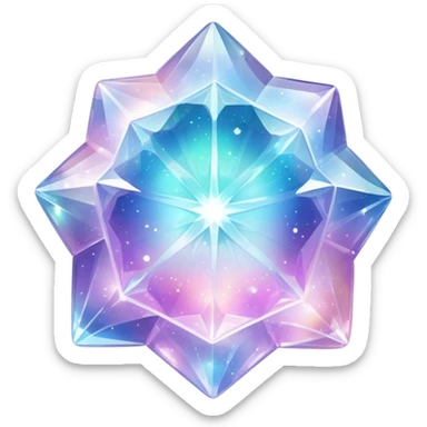 Sparkly glossy Pastel whitish iridescent glass nebula glass crystal sticker