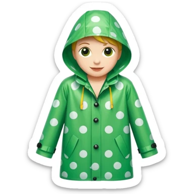 green polka dot raincoat sticker