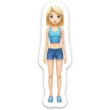 full body skinny female figure standing sticker