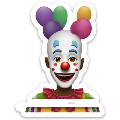 Clown looking in the mirror  sticker