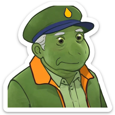elderly man in jacket sticker