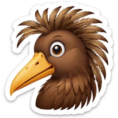 A bird with a long nose and stinky hair sticker