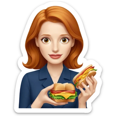 Jessica Chastain, making sandwich  sticker