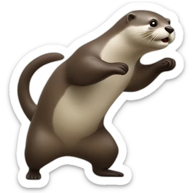 otter dancing on the beat  sticker