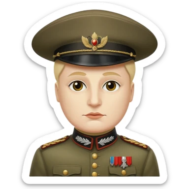 Mussolini com chapéu de penacho sticker