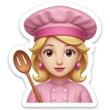 Pink chef hat princess peach sticker