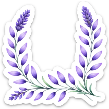 lavender Abstract Border Illustration for corners of page
 sticker