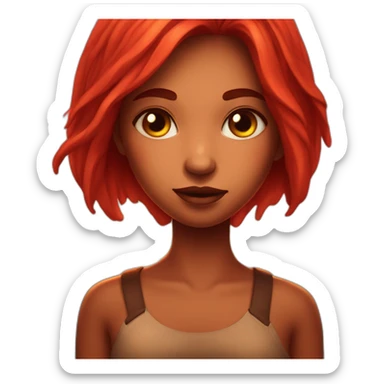 Girl red skin burning sun sticker