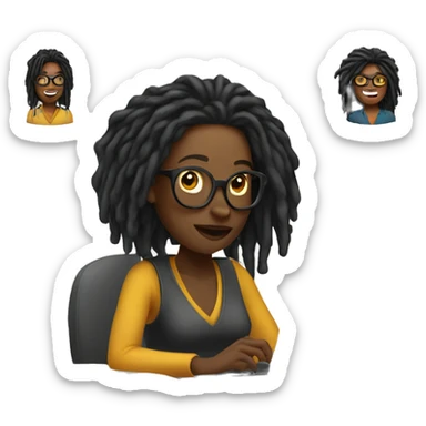 startup-designer-with-laptop-black-woman-dreads sticker