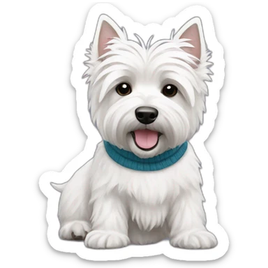 westie (dog) with crewneck sticker