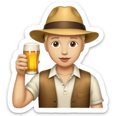 Doy with beer sticker