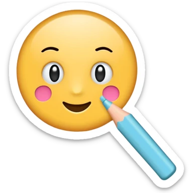 Coloring book with simple line drawings, slightly colored with marker strokes, felt-tip marker beside it, clean flat style, soft colors, emoji-style. sticker