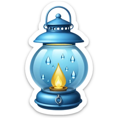 Water Lantern, more water drops inside lantern. sticker