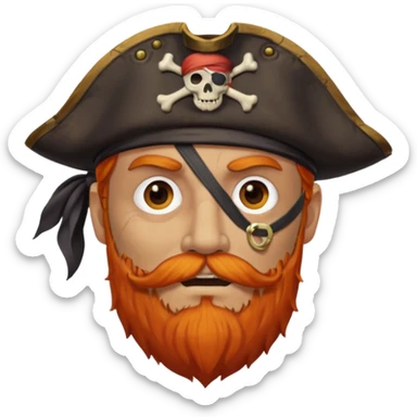 Pirata con un parche en el ojo y con barba anaranjado sticker