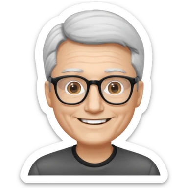 padre con gafas poco pello y color blanco y negro sticker