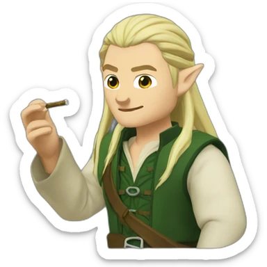 Legolas smoking herbs sticker