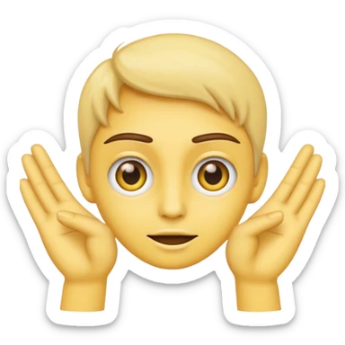 an emoji that with their hands make a gesture of my eyes are on you sticker
