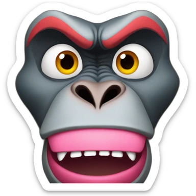 A aggressive mandrill face sticker