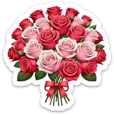 Bouquet of roses with Dior pattern sticker