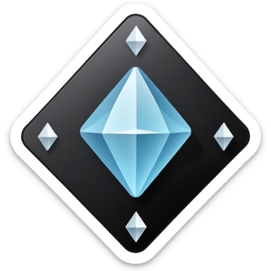 3d diamond shape matte black. diamond shape like on a playing card sticker