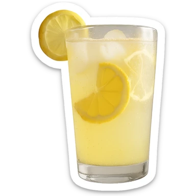 Remove the background, keep only the realistic glass of iced lemonade in photorealistic style with transparent background. sticker