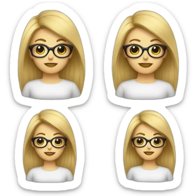Mujer pelo muy corto rubia con gafas sticker