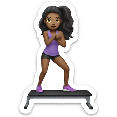 Girl doing a workout sticker