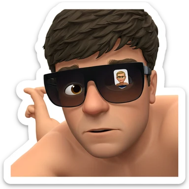 intimate indoor male portrait sticker