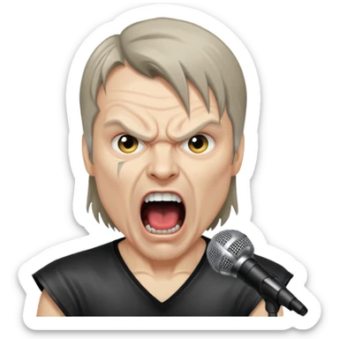 bruce dickinson, metal musician, screaming with mirophone sticker