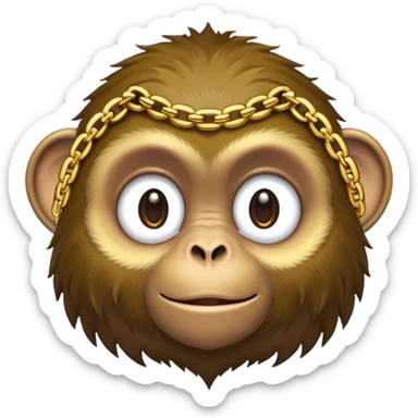 Dark monkey with a dew eag and gold chain sticker