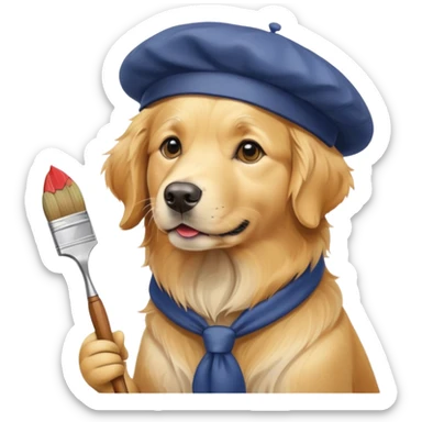 Un perro pintor sticker