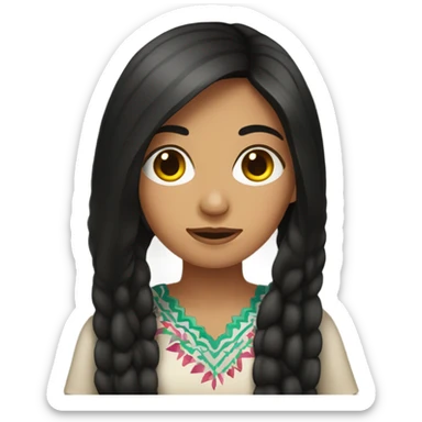 mexican girl with long hair  sticker