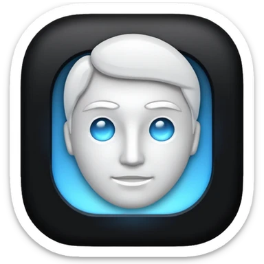 Administrator black white glowing logo transparent background sticker