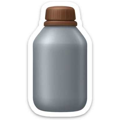 Grey water bottle with Brown cap emoji  sticker