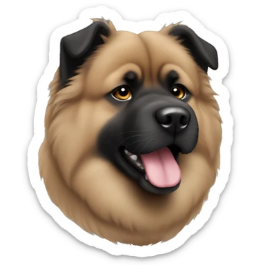 Black chowchow pointy ears sticker