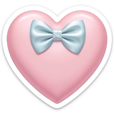 pastel pink heart with a white bow on top sticker