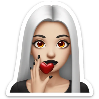 red Gothic heart with black nails sticker