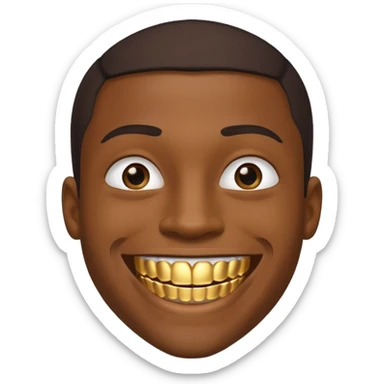 Black young guy with a grillz in jer tooth sticker