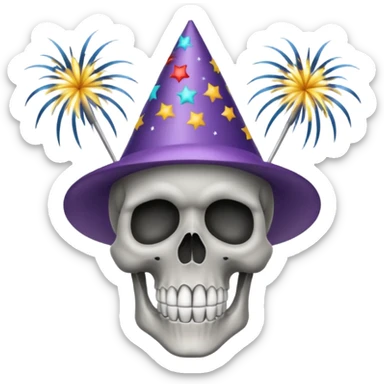 Skull ,New years ,Fireworks sticker