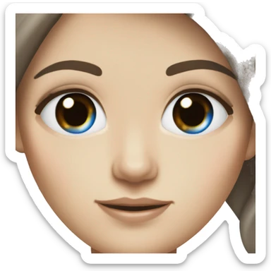White girl with blue eyes and dark brown hair sticker