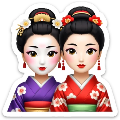geisha et maiko in kyoto sticker